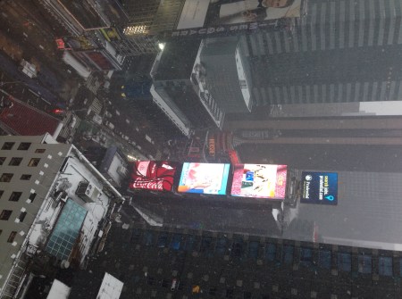 snow in Times Square