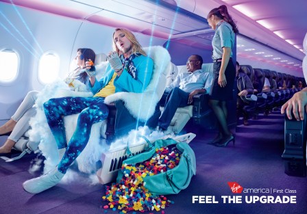 Print Campaign for Virgin America "Feel the Upgrade" 